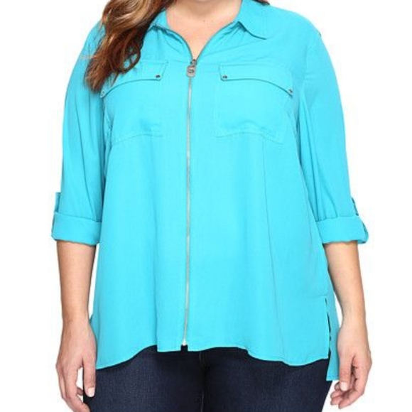 MICHAEL Michael Kors full zip long sleeve top